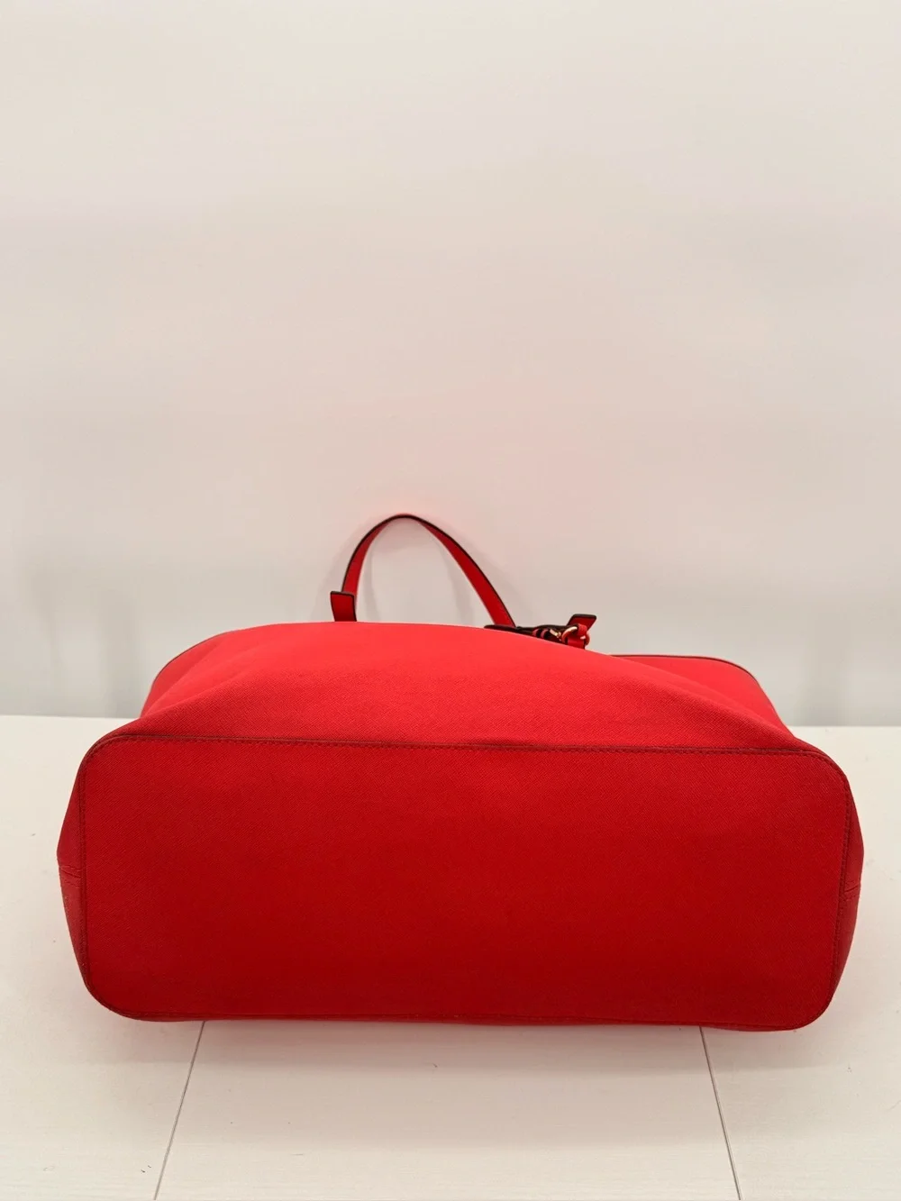 MICHAEL KORS Jet Set Red Saffiano Leather Tote Bag + Scarf Charm